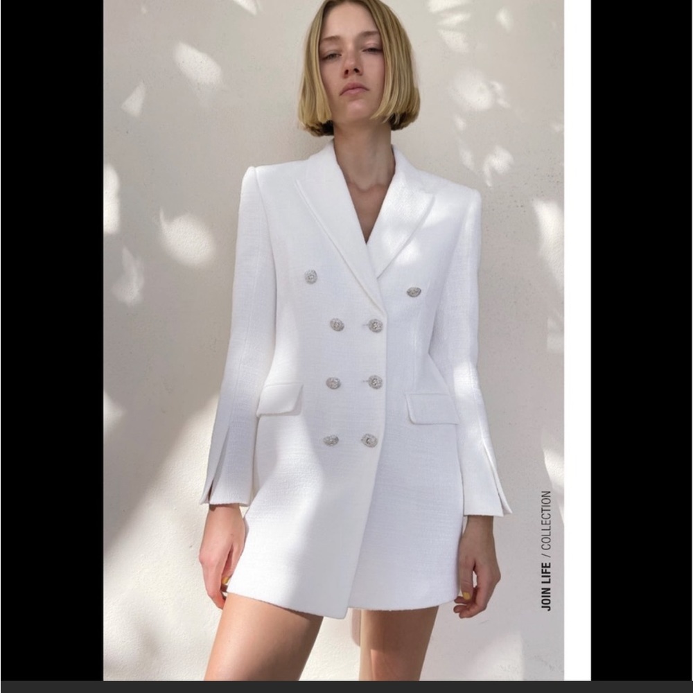 Zara white blazer dress